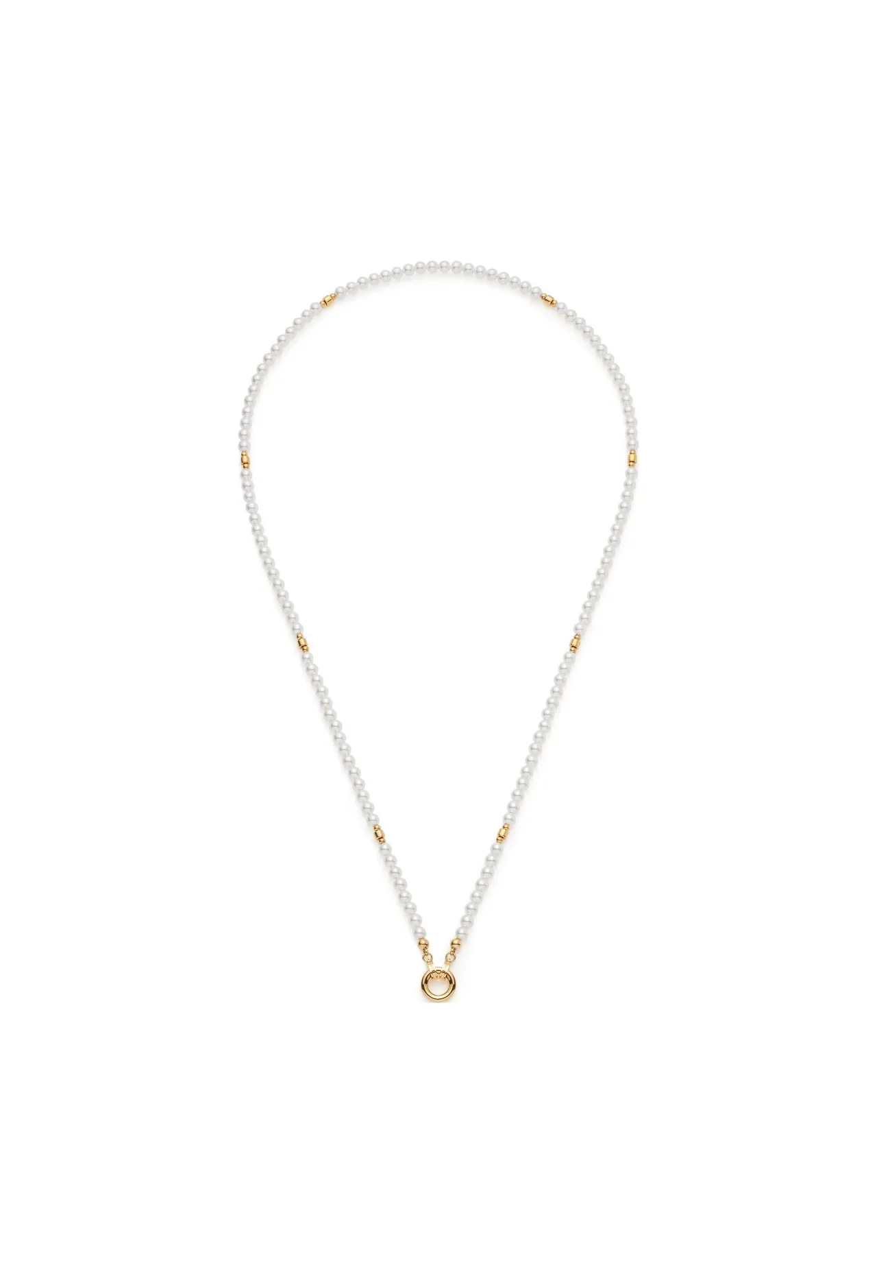 Elegante Perlenkette mit Ring-Anhänger