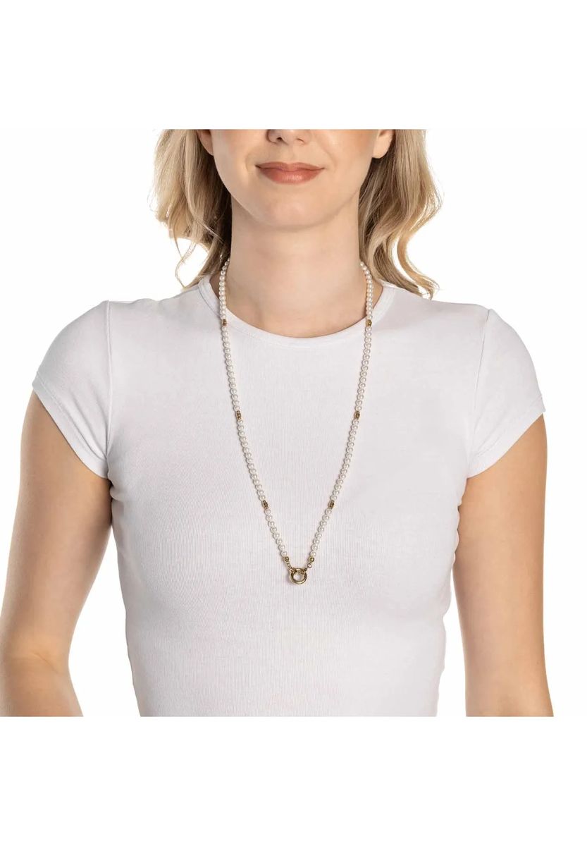 Elegante Perlenkette mit Ring-Anhänger