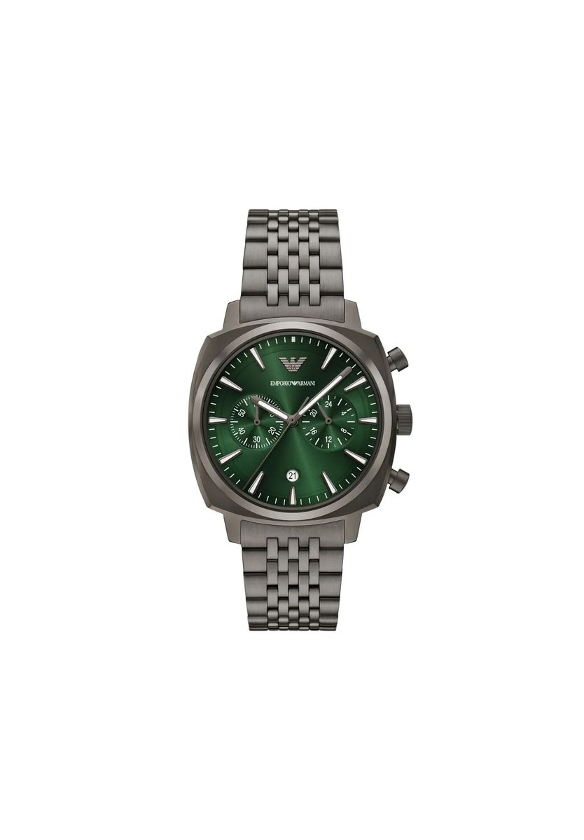 Gunmetal-Chronograph mit grünem Zifferblatt