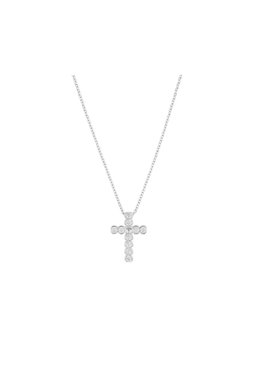 Funkelnde Kreuz-Anhänger-Halskette mit Zirkonia