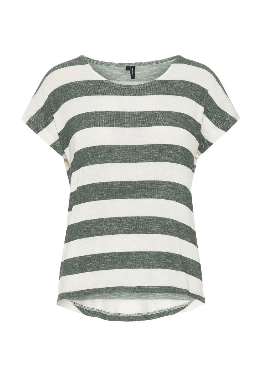 Gestreiftes, locker geschnittenes Kurzarm-T-Shirt