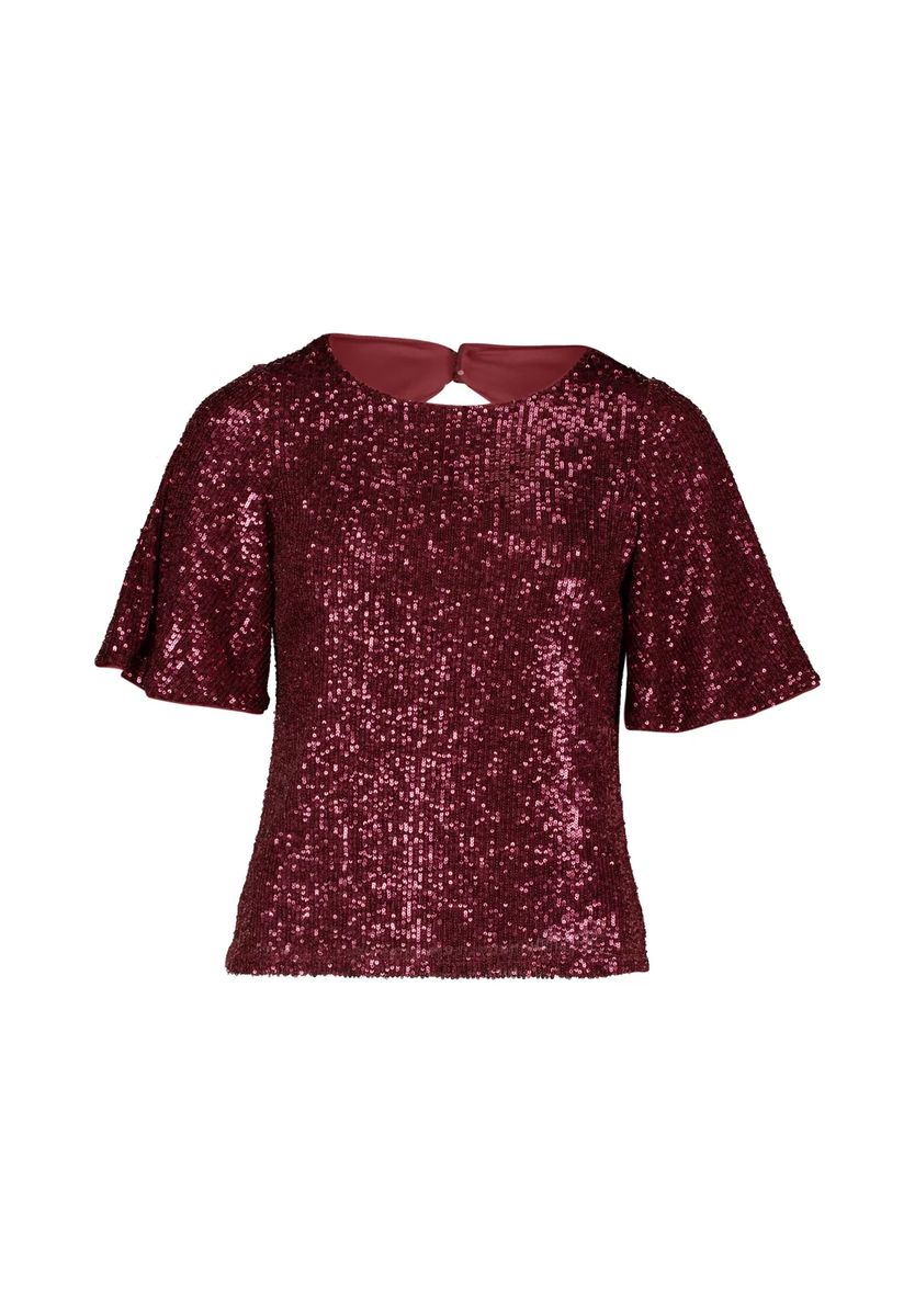 Paillettentop mit eleganten Flügelärmeln