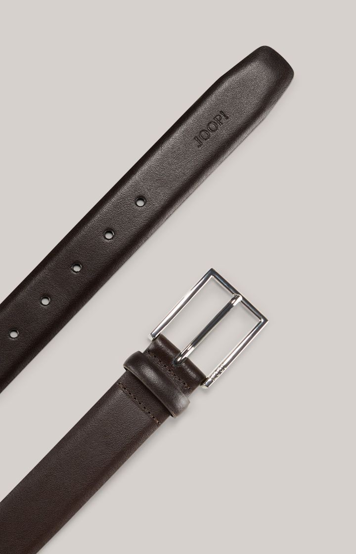 Joop! Dunkelbrauner Ledergürtel mit silberner Schnalle Klassisches Design