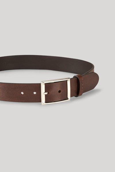 Joop! Dunkelbrauner Ledergürtel mit silberner Schnalle Klassisches Design