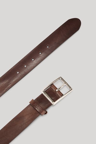 Joop! Dunkelbrauner Ledergürtel mit silberner Schnalle Klassisches Design