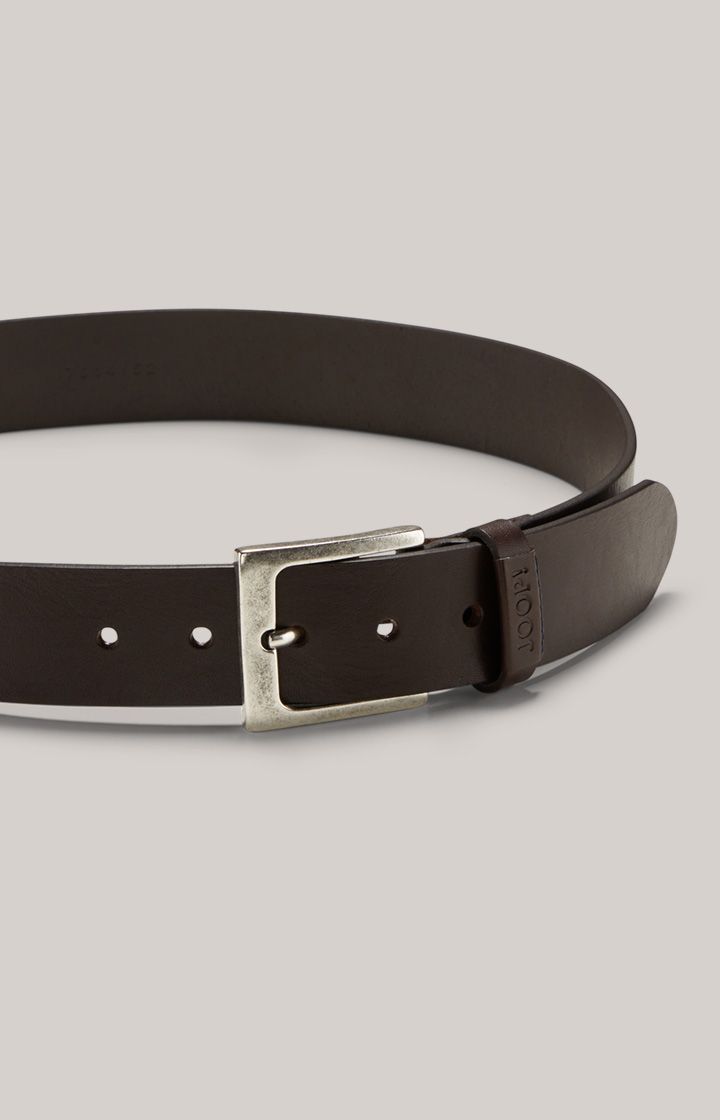 Joop! Dunkelbrauner Ledergürtel mit silberner Schnalle Klassisches Design