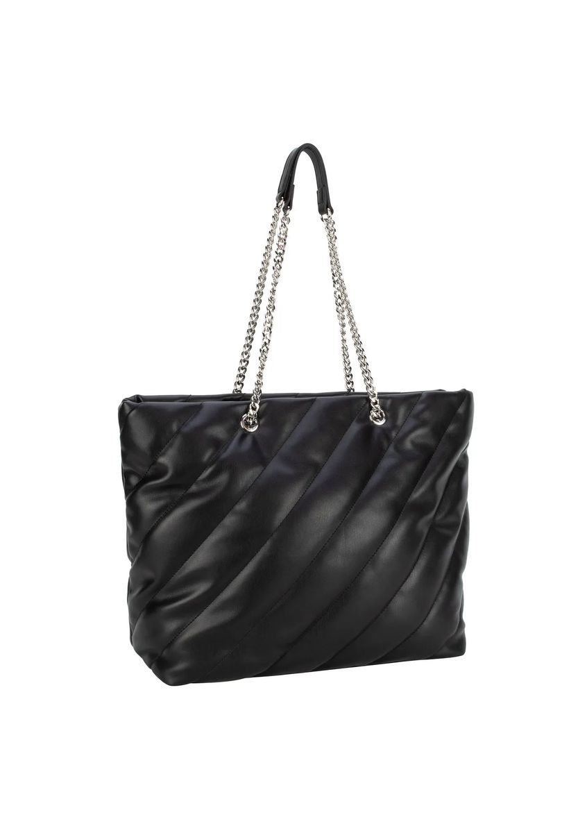 Shopper mit diagonaler Steppung und Kettendetails