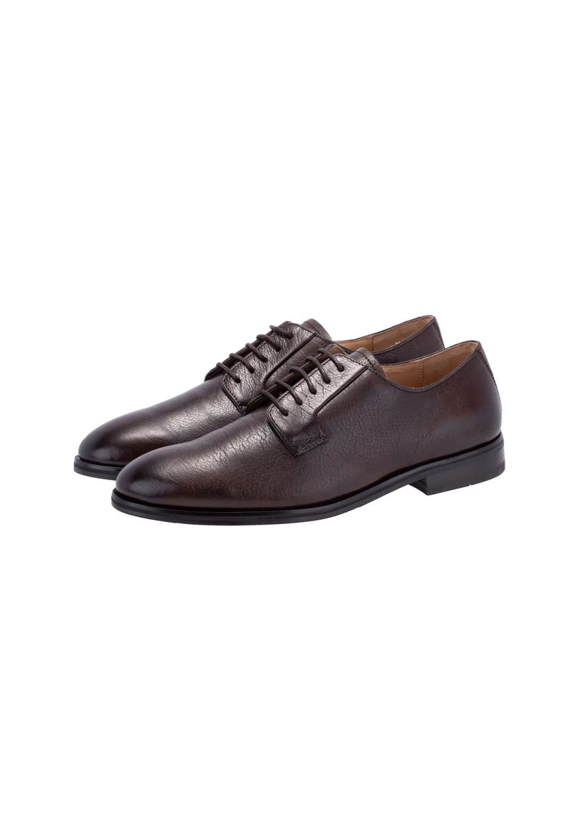 Klassische Derby-Schuhe aus genarbtem Leder