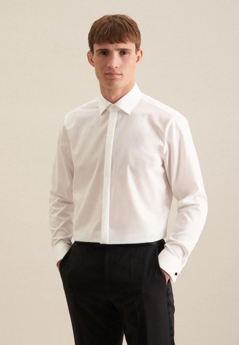 Tailored Smoking-Hemd mit Doppelmanschette
