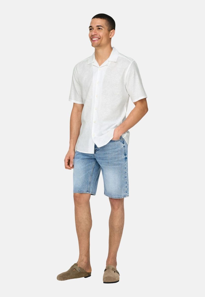 Herren Kurzarm Camp Kragen Hemd