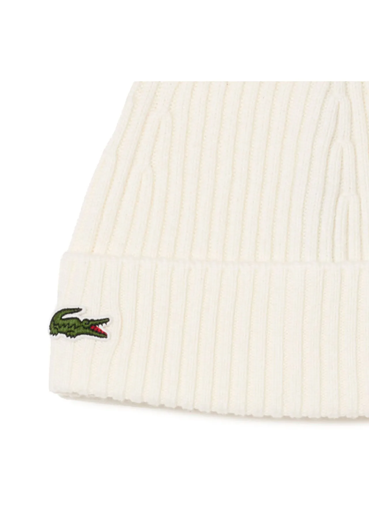 Gerippte Wollbeanie mit Logo-Patch
