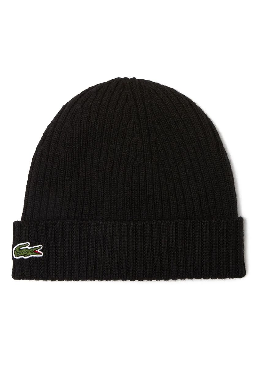 Beanie aus Wollrippstrick mit Logo