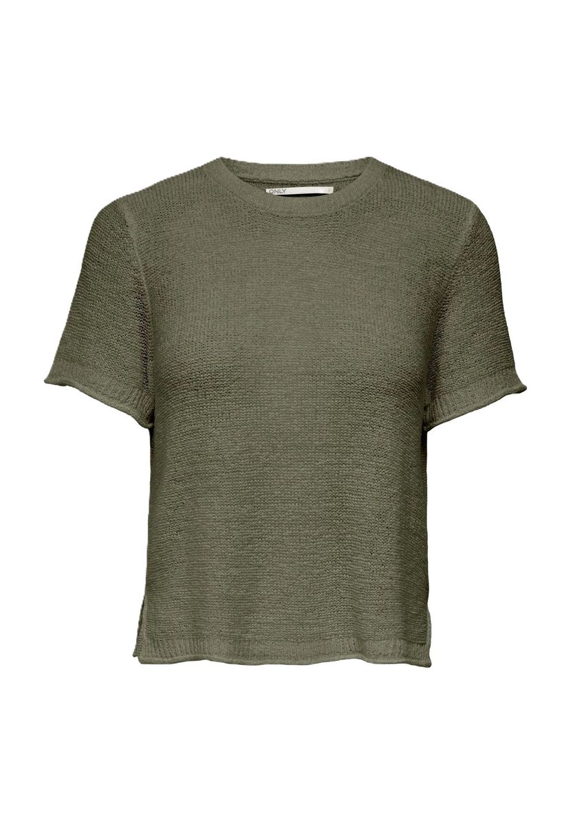 Texturiertes Strick Kurzarm-Top