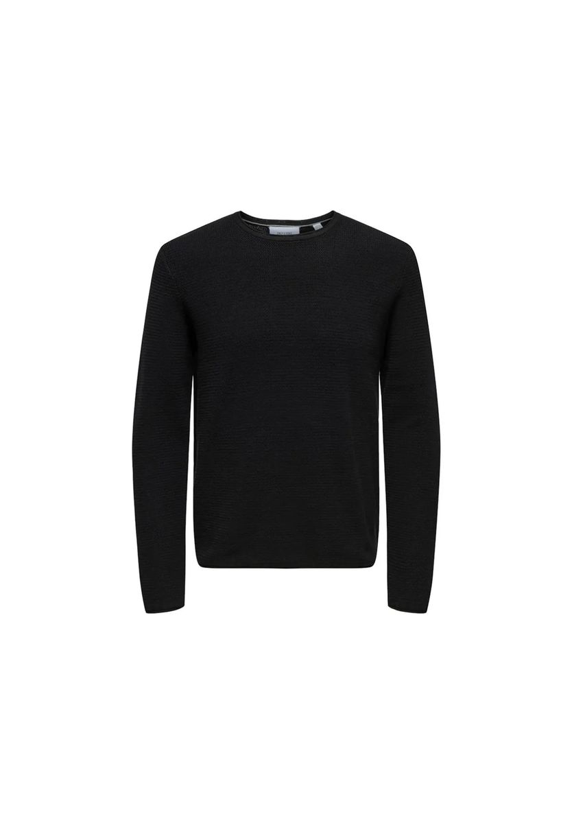 Strukturierter Rundhals-Strickpullover