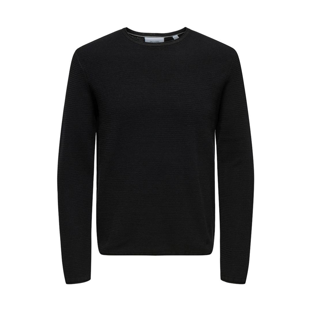 Strukturierter Rundhals-Strickpullover