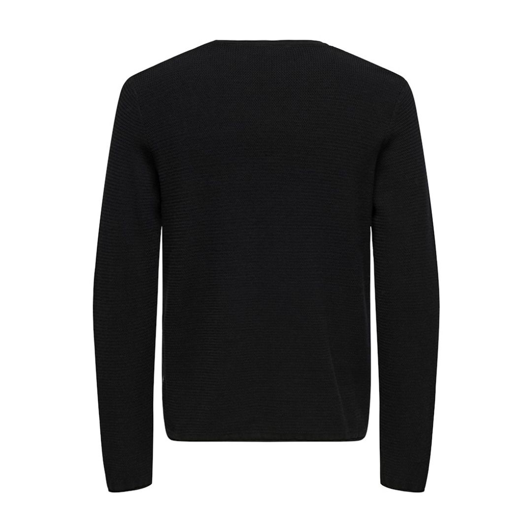 Strukturierter Rundhals-Strickpullover