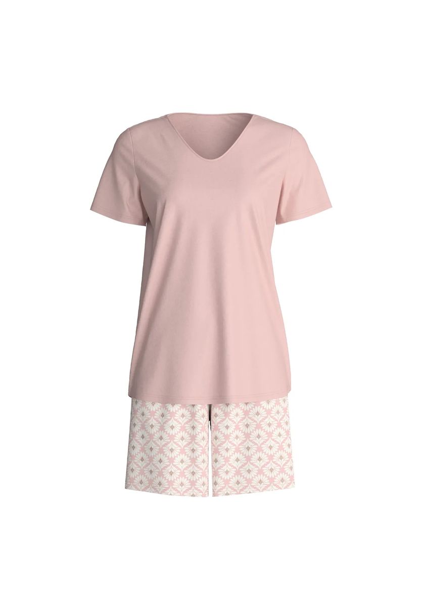Kurzer V-Ausschnitt-Pyjama aus Baumwolle