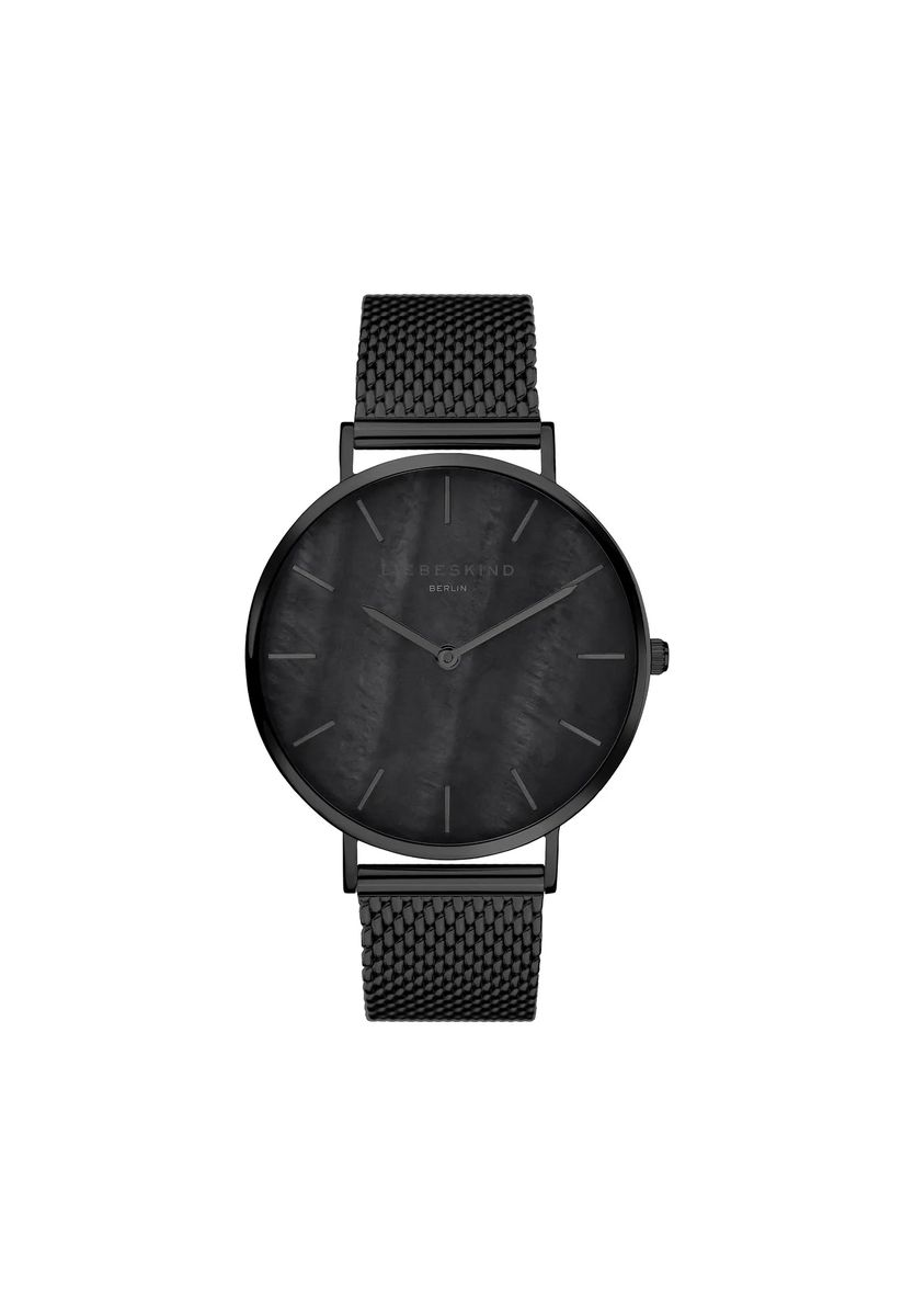 Minimalistische Perlmutt-Mesh-Armbanduhr