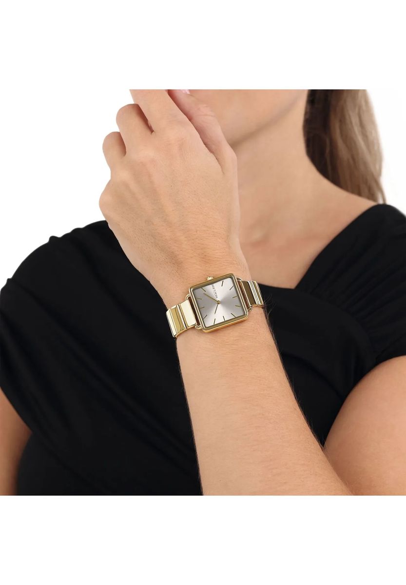 Minimalistische Armbanduhr mit quadratischem Gehäuse