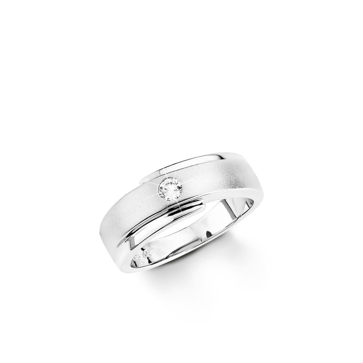 Eleganter Bandring mit Zirkonia