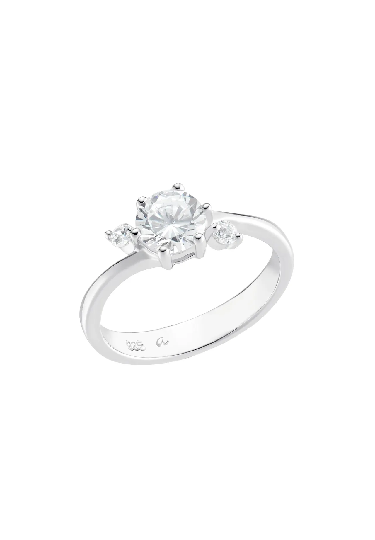 Eleganter Dreistein-Ring mit Zirkonia