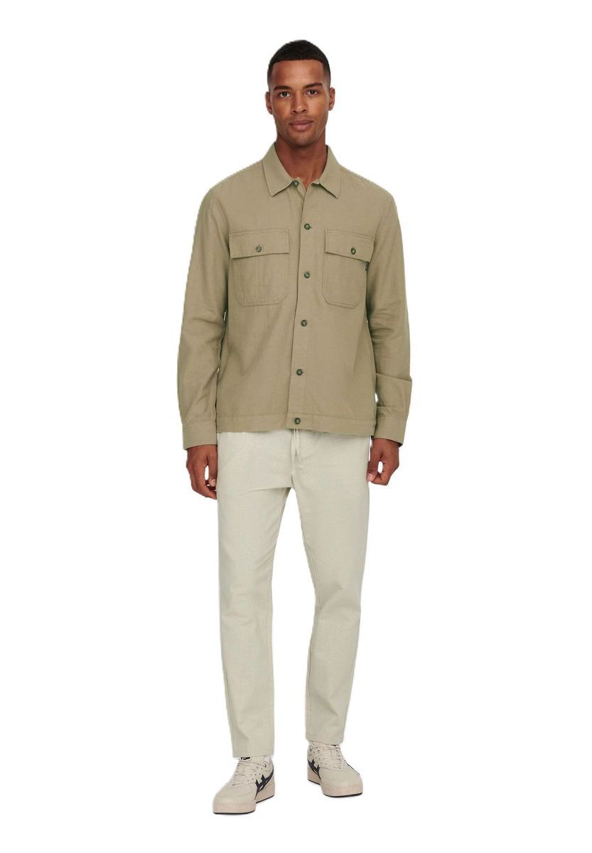 Herrenhose aus Leinenmischung mit Kordelzug