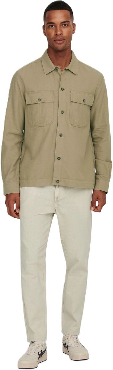 Herrenhose aus Leinenmischung mit Kordelzug