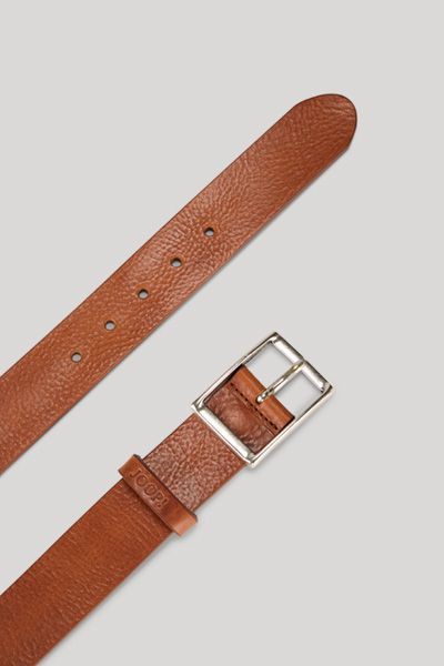 JOOP! Cognac brauner Ledergürtel mit silberner Schnalle für Herren