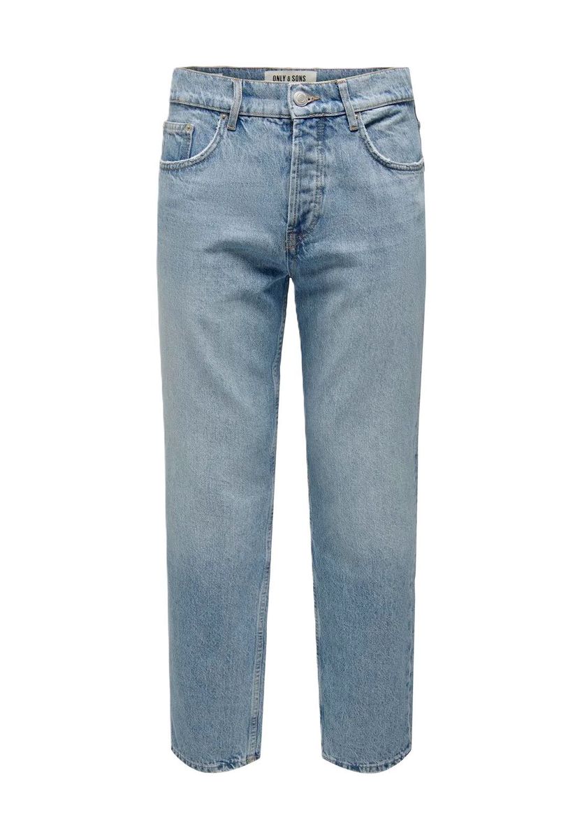 Lässige Jeans mit geradem Bein und heller Waschung