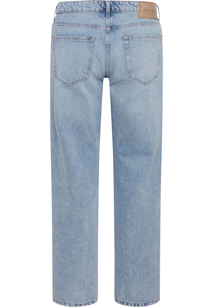 Lässige Jeans mit geradem Bein und heller Waschung