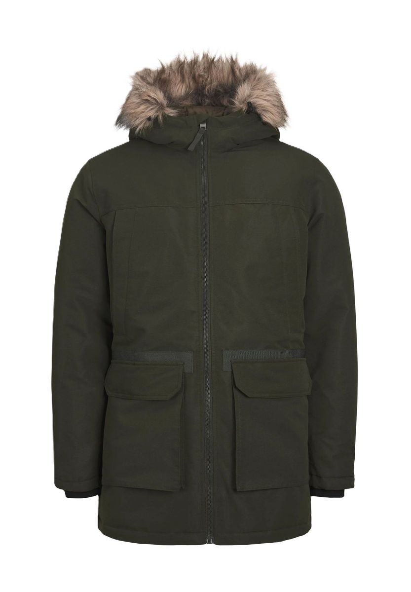 Herren Warm Gefütterter Parka mit Kapuze