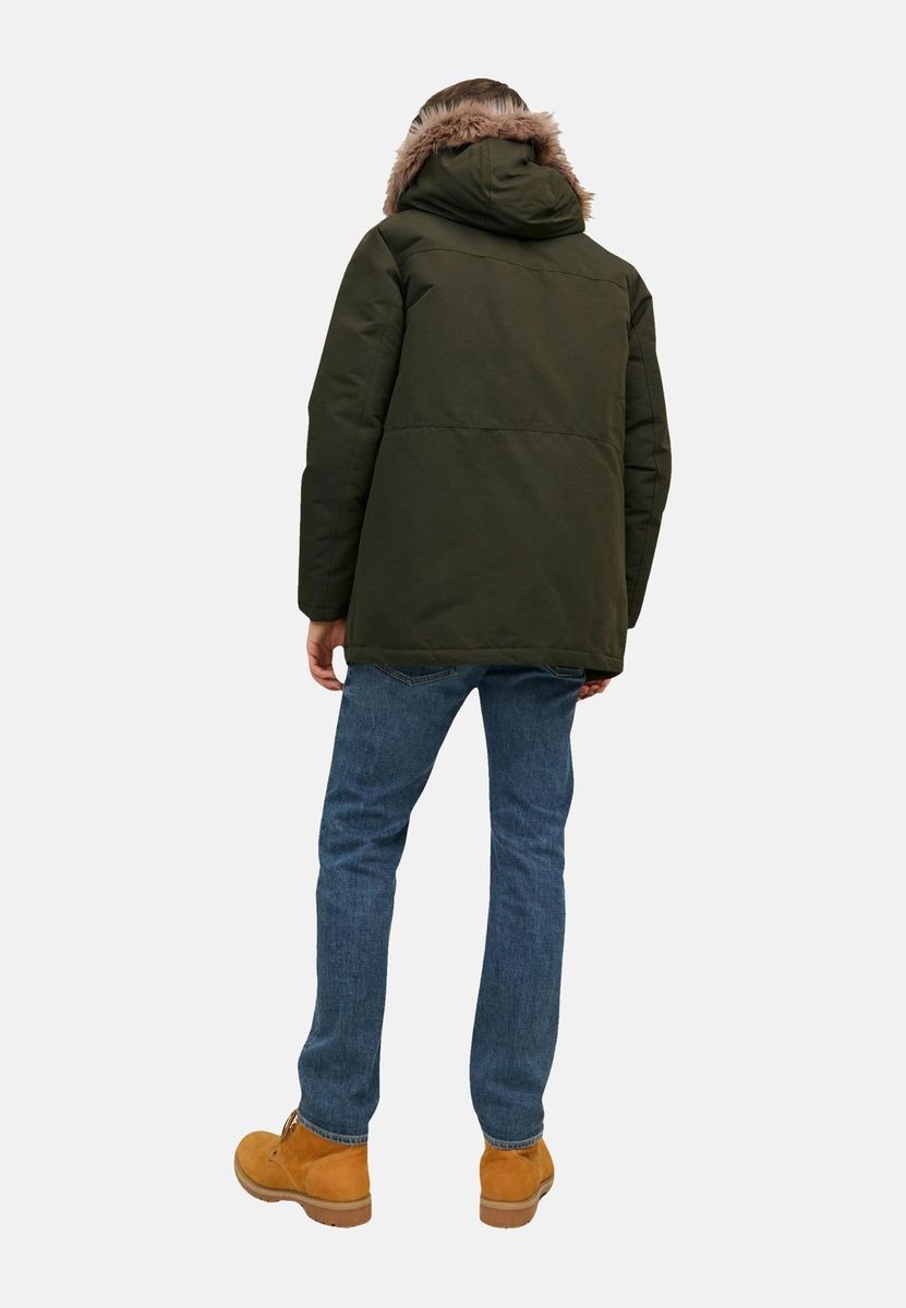 Herren Warm Gefütterter Parka mit Kapuze