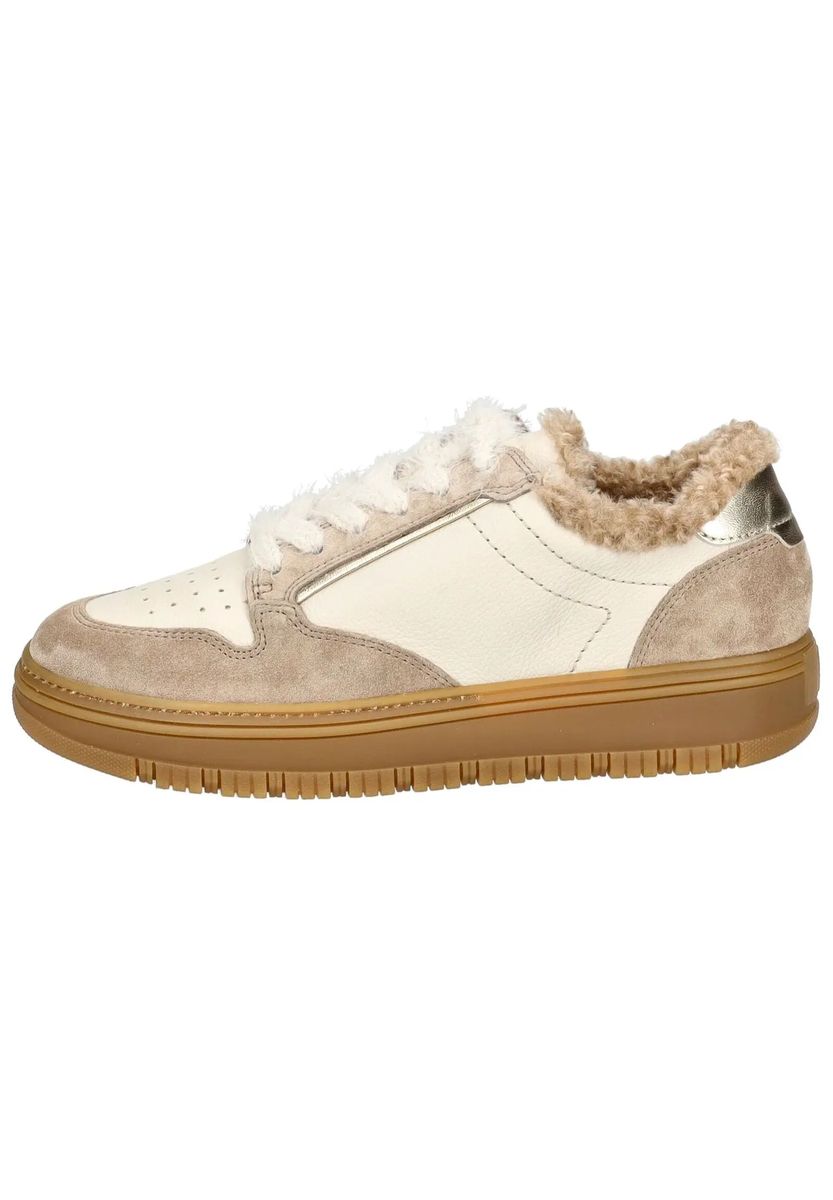 Plateau-Sneaker mit flauschigem Besatz