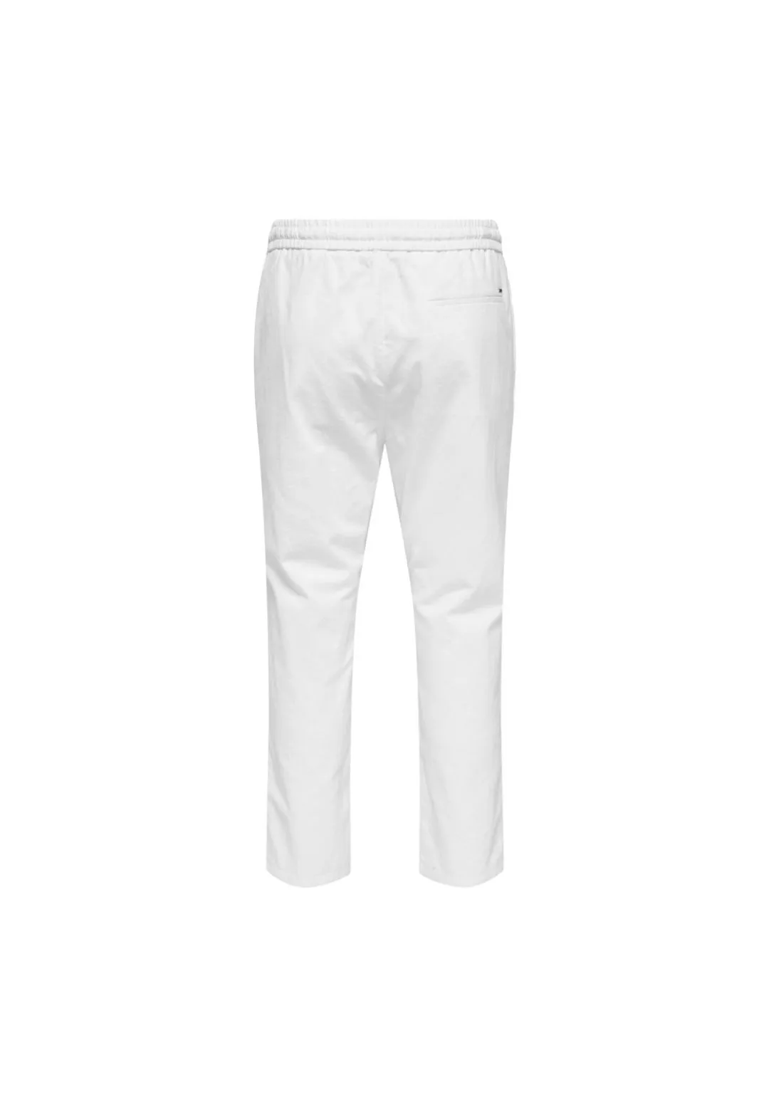 Verkürzte Baumwoll-Leinen-Hose
