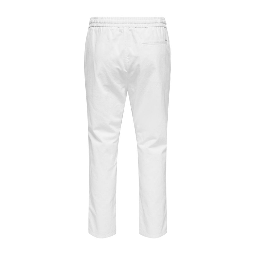 Verkürzte Baumwoll-Leinen-Hose