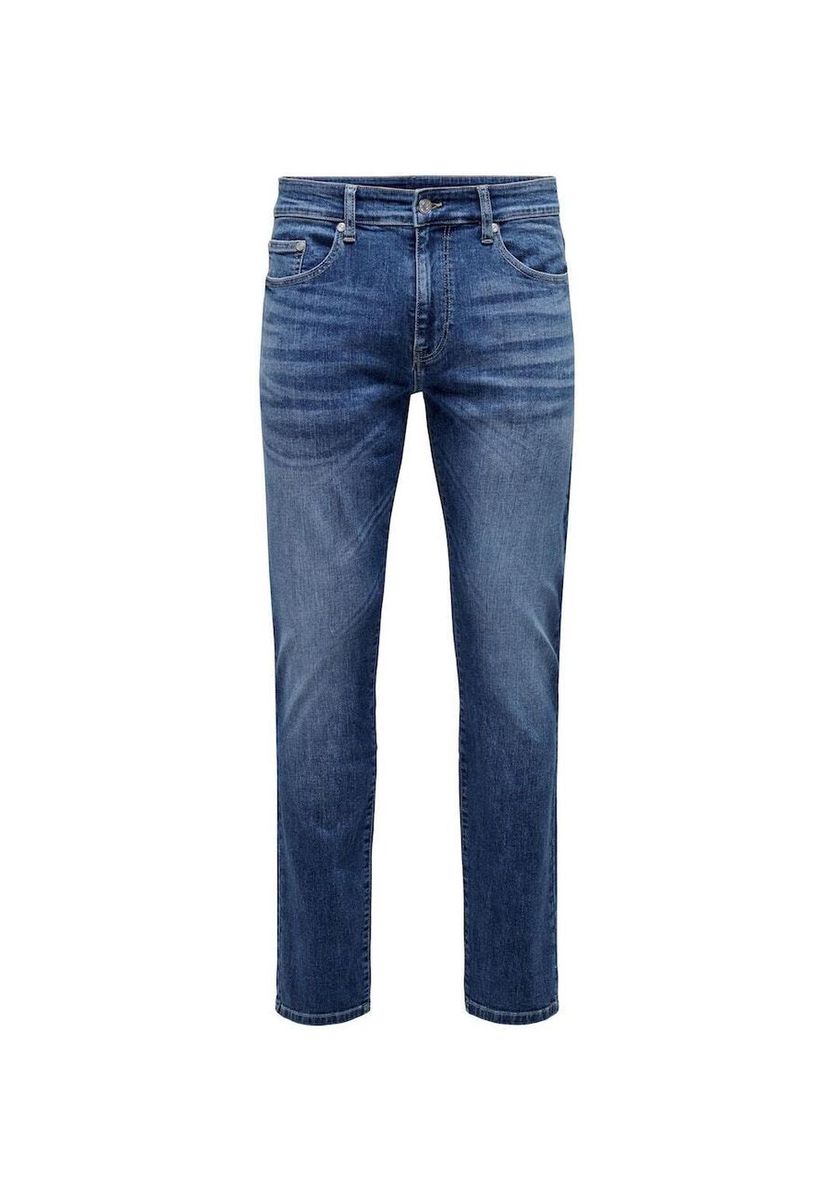 Schmal geschnittene Jeans mit mittlerer Waschung