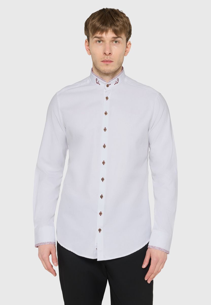 Trachtenhemd Slim Fit mit Stehkragen