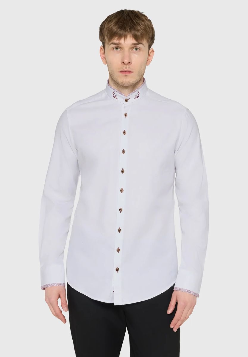 Trachtenhemd Slim Fit mit Stehkragen
