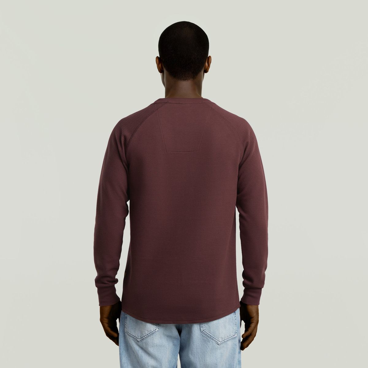 Waffelstrick-Langarmshirt mit Raglanärmeln