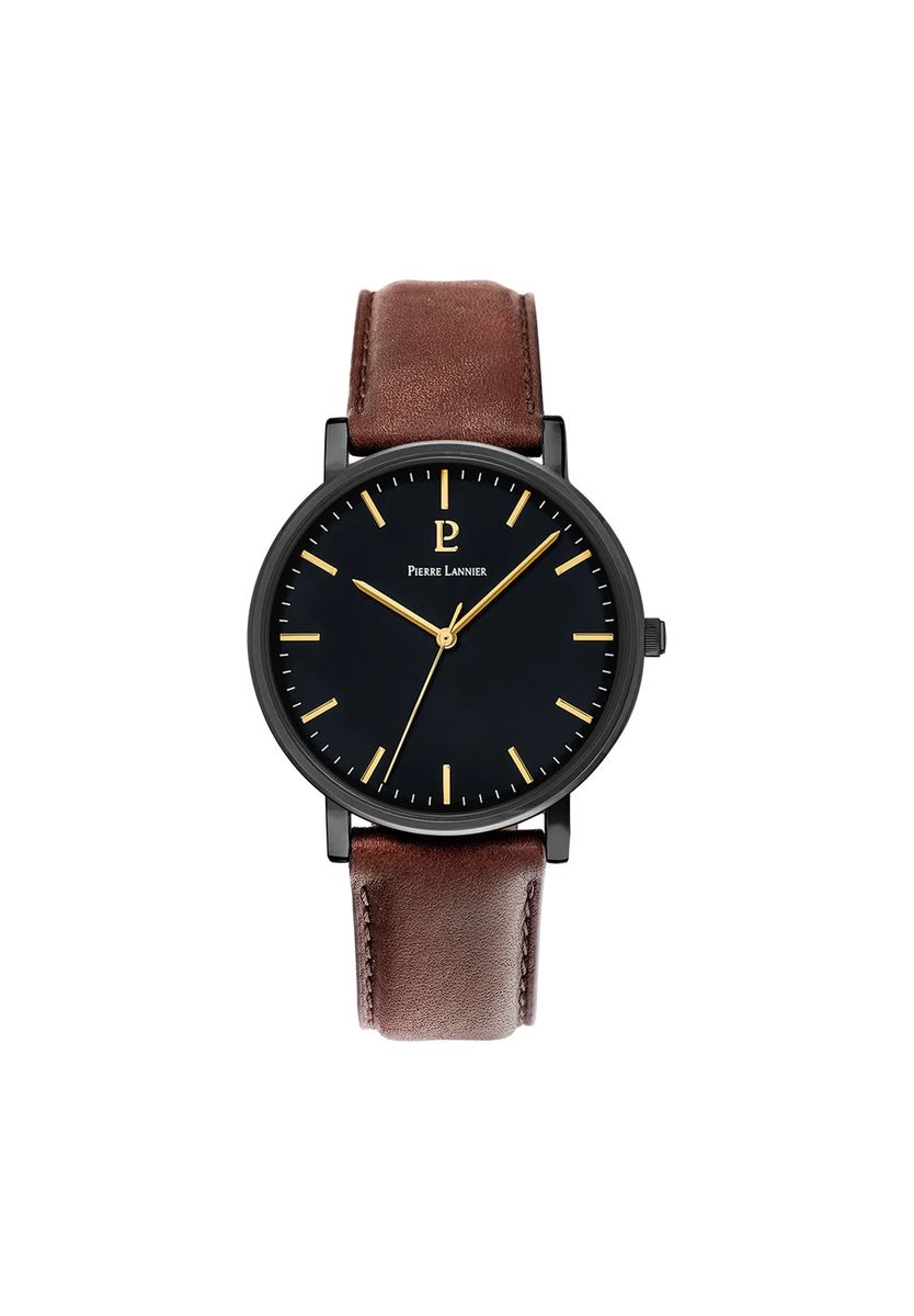 Minimalistische Armbanduhr mit Lederarmband