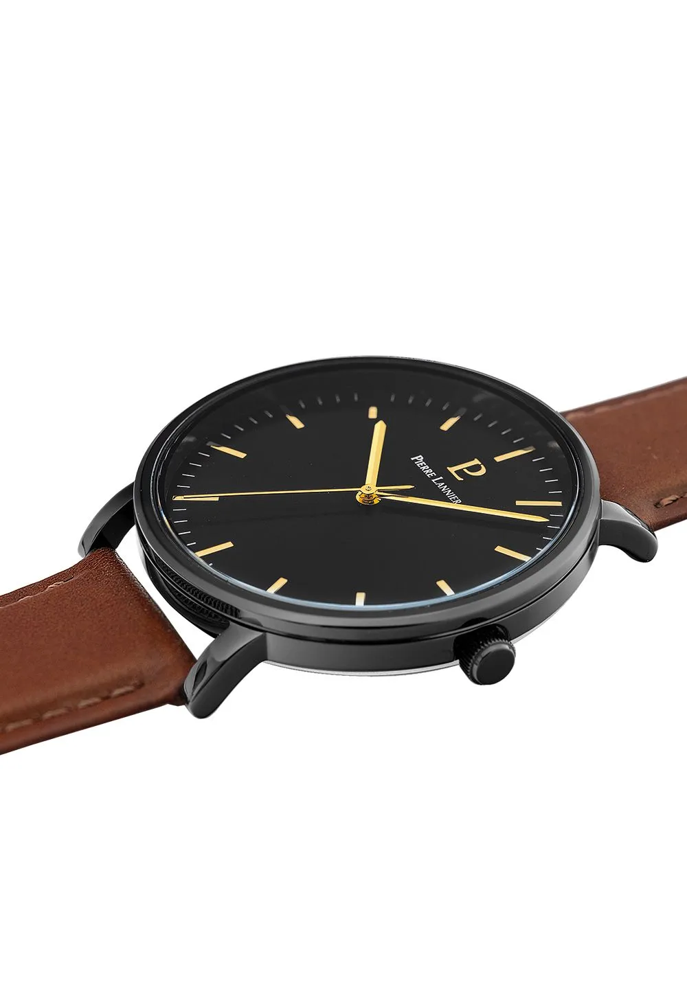 Minimalistische Armbanduhr mit Lederarmband
