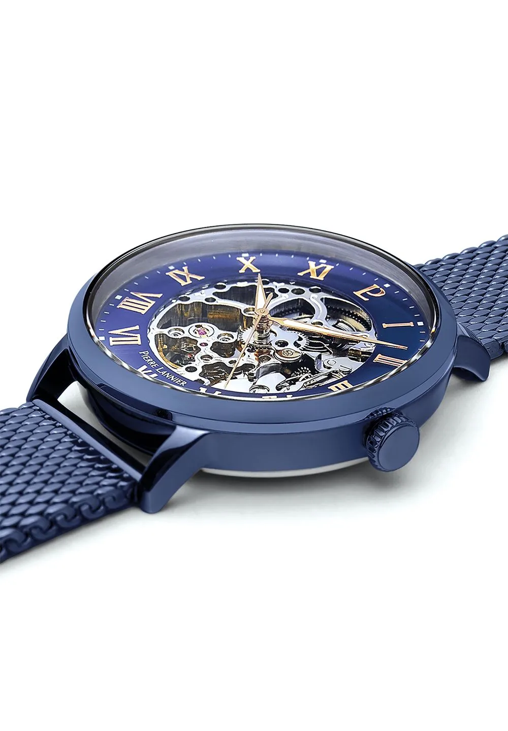 Automatische Skelettuhr mit Milanaise-Armband