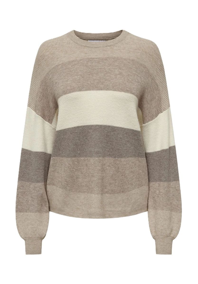ONLY® Pullover, Streifen, Ballonärmel, für Damen, beige|braun, XS