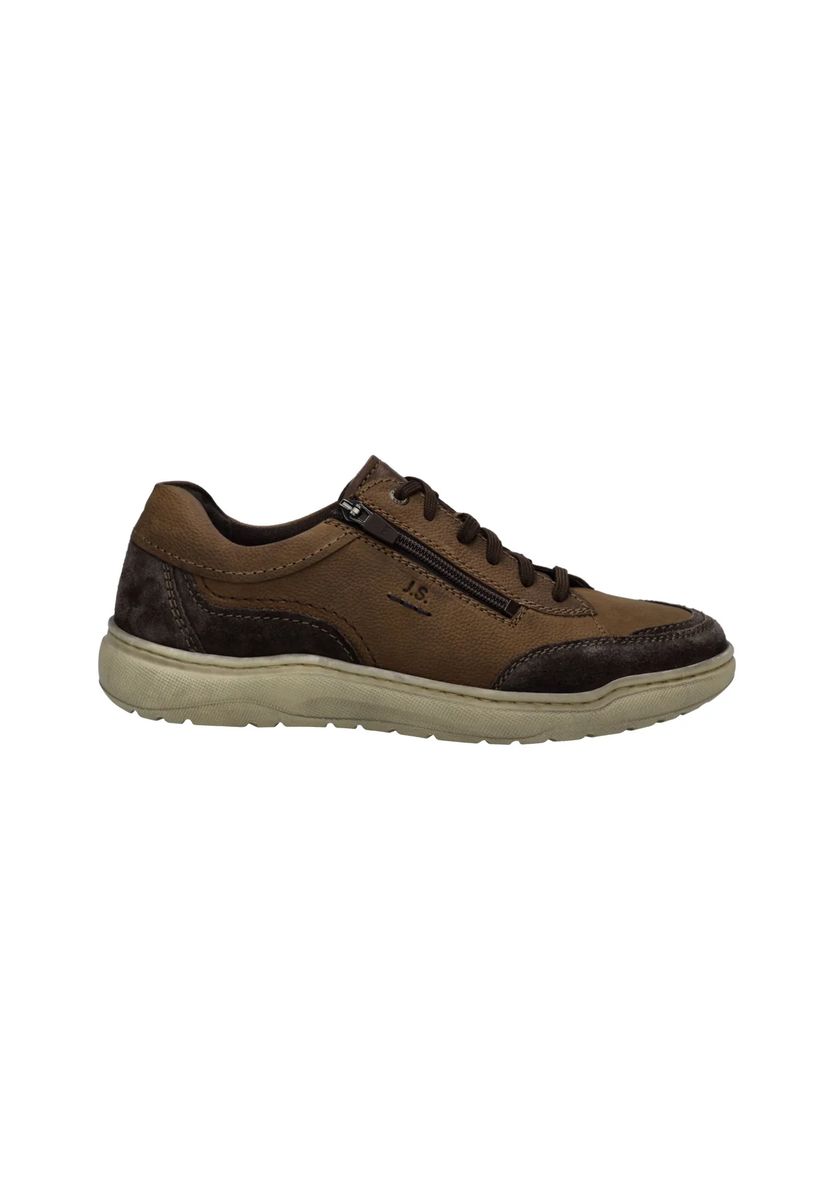 Klassischer Leder-Sneaker mit seitlichem Reißverschluss