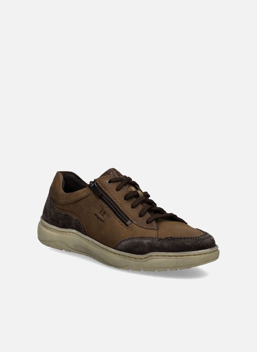 Klassischer Leder-Sneaker mit seitlichem Reißverschluss
