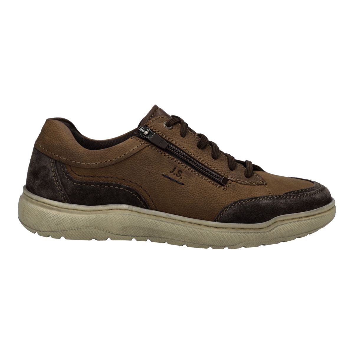 Klassischer Leder-Sneaker mit seitlichem Reißverschluss