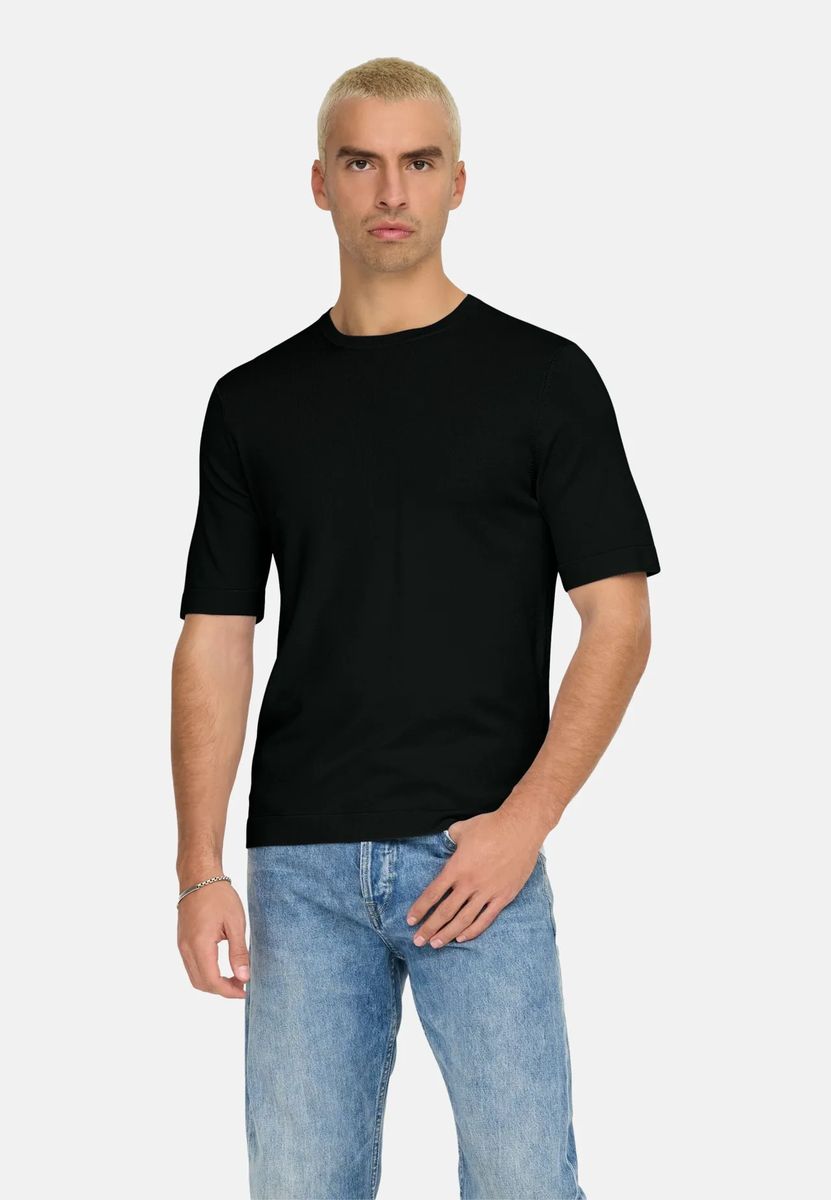 Kurzärmeliges Feinstrick-Shirt