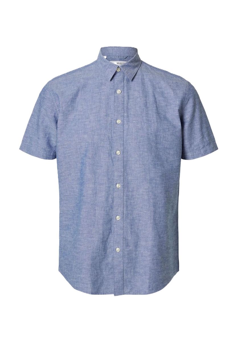 Herren Kurzarmhemd mit Leinenanteil