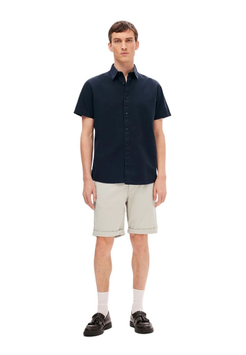 Lässiges Kurzarm-Hemd mit Leinenmischung