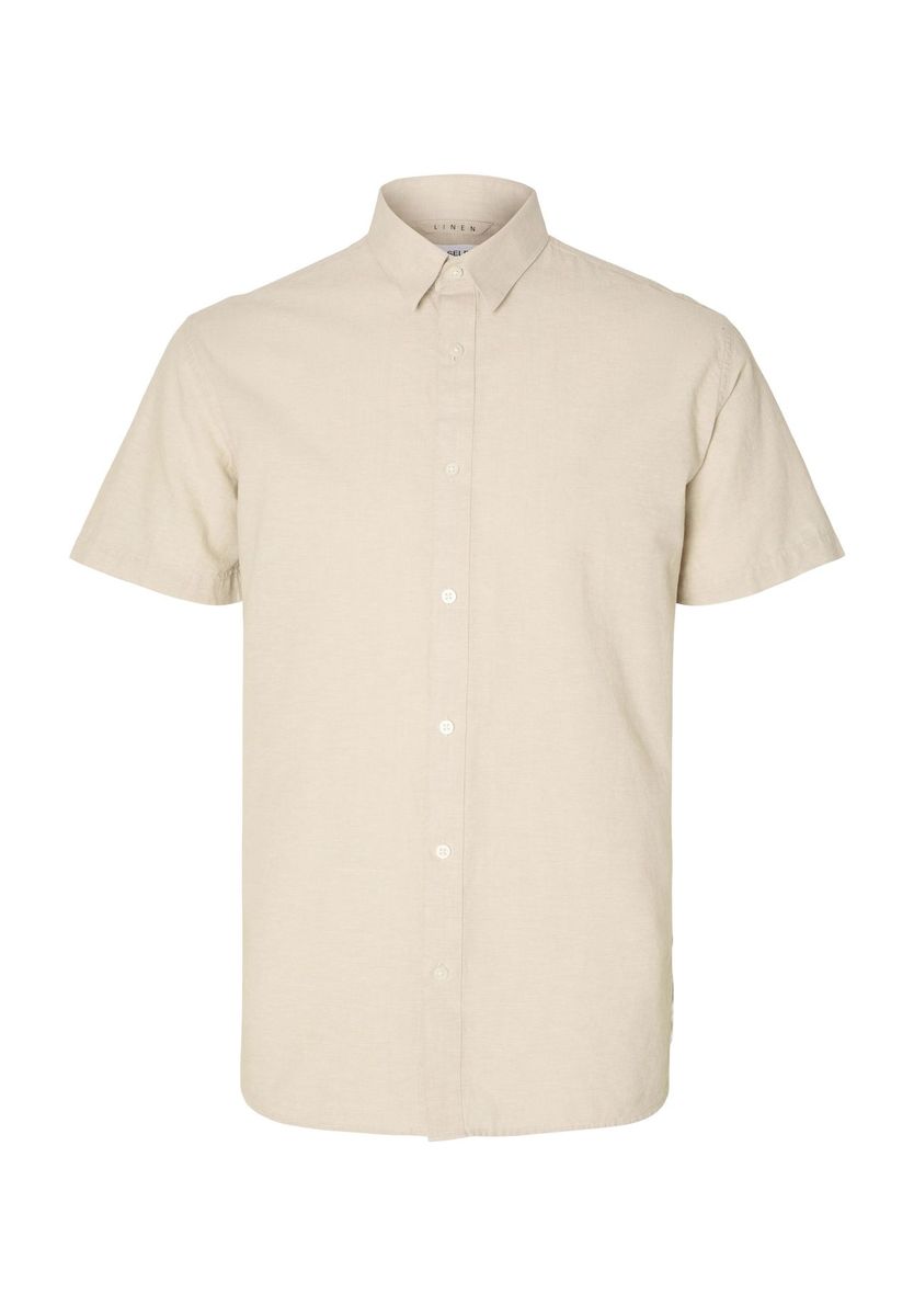 Locker geschnittenes Kurzarmhemd aus Leinenmischung